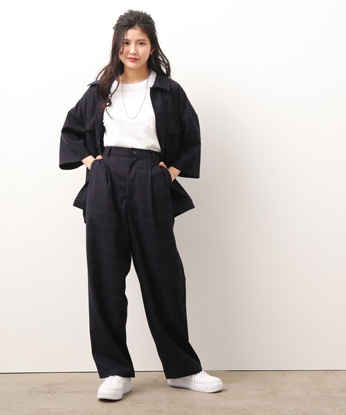 JUNRED（ジュンレッド）の「ミドルスリーブチェックＣＰＯ（シャツ/ブラウス・メンズ・ベージュ/ネイビー・S/M/L）」の5枚目の写真