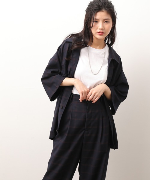 JUNRED（ジュンレッド）の「ミドルスリーブチェックＣＰＯ（シャツ/ブラウス・メンズ・ベージュ/ネイビー・S/M/L）」の7枚目の写真