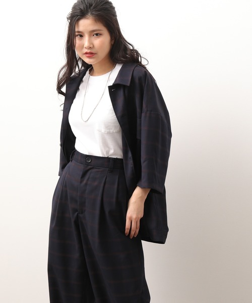 JUNRED（ジュンレッド）の「ミドルスリーブチェックＣＰＯ（シャツ/ブラウス・メンズ・ベージュ/ネイビー・S/M/L）」の8枚目の写真