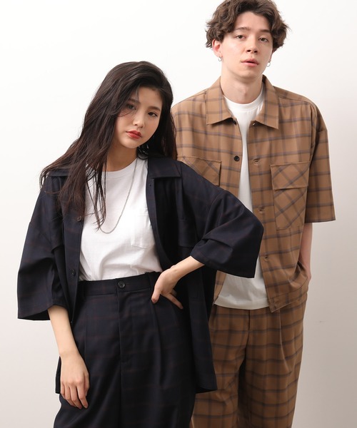 JUNRED（ジュンレッド）の「ミドルスリーブチェックＣＰＯ（シャツ/ブラウス・メンズ・ベージュ/ネイビー・S/M/L）」の13枚目の写真