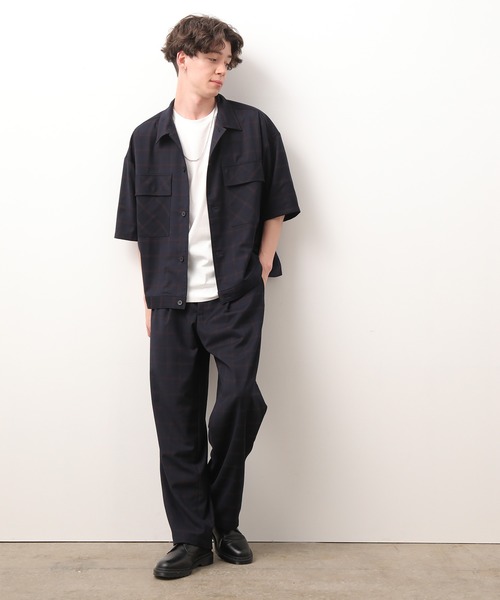 JUNRED（ジュンレッド）の「ミドルスリーブチェックＣＰＯ（シャツ/ブラウス・メンズ・ベージュ/ネイビー・S/M/L）」の15枚目の写真