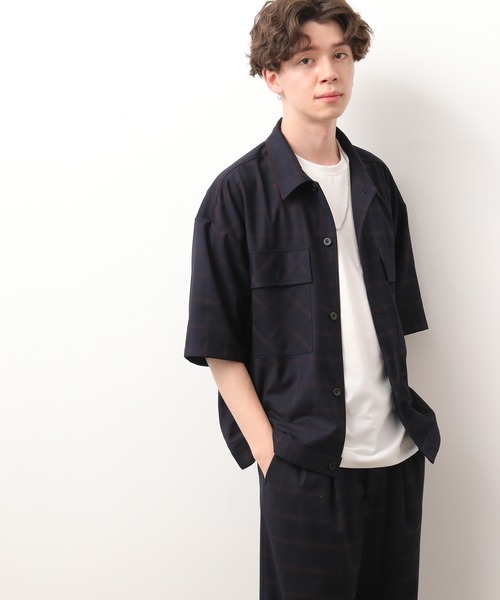 JUNRED（ジュンレッド）の「ミドルスリーブチェックＣＰＯ（シャツ/ブラウス・メンズ・ベージュ/ネイビー・S/M/L）」の16枚目の写真