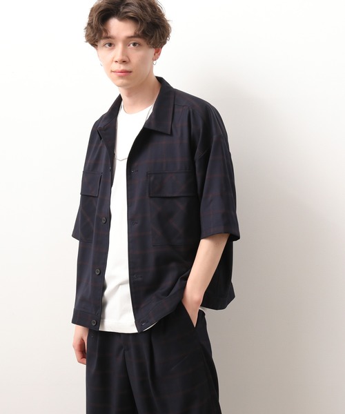 JUNRED（ジュンレッド）の「ミドルスリーブチェックＣＰＯ（シャツ/ブラウス・メンズ・ベージュ/ネイビー・S/M/L）」の17枚目の写真