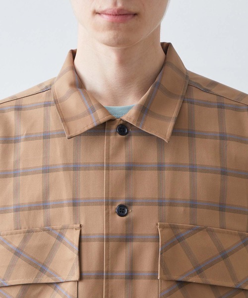 JUNRED（ジュンレッド）の「ミドルスリーブチェックＣＰＯ（シャツ/ブラウス・メンズ・ベージュ/ネイビー・S/M/L）」の19枚目の写真