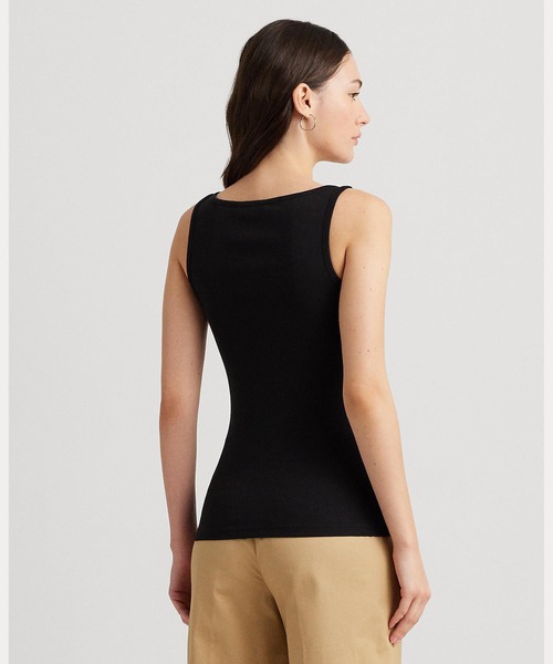 ローレン ラルフ ローレン LAUREN RALPH LAUREN コットンブレンド タンクトップ （270ブラウン） ローレン ラルフ ローレン LAUREN RALPH LAUREN コットン