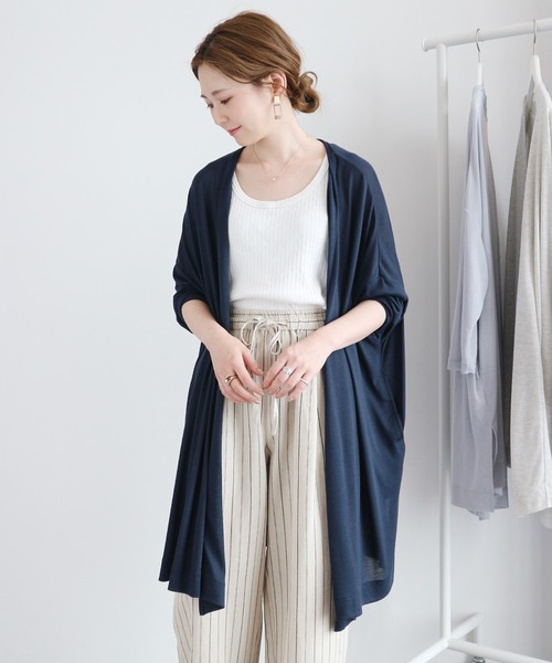 AMERICAN HOLIC（アメリカンホリック）の「UV加工ニュアンスカーディガン 〇 ＊（カーディガン/ボレロ・レディース・オートミール/ブラック/サックスブルー/ネイビー・FREE）」の3枚目の写真