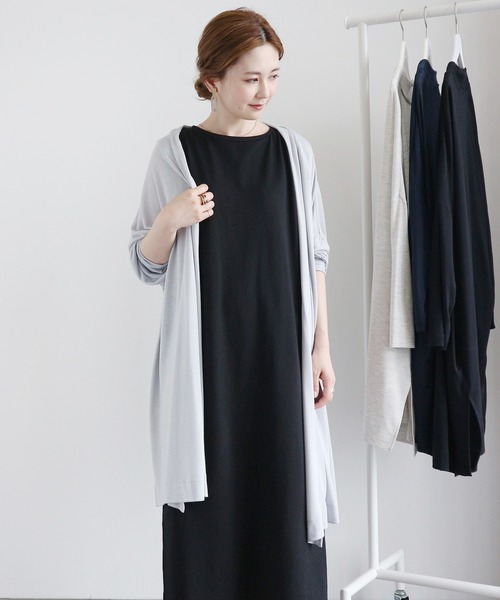 AMERICAN HOLIC（アメリカンホリック）の「UV加工ニュアンスカーディガン 〇 ＊（カーディガン/ボレロ・レディース・オートミール/ブラック/サックスブルー/ネイビー・FREE）」の4枚目の写真