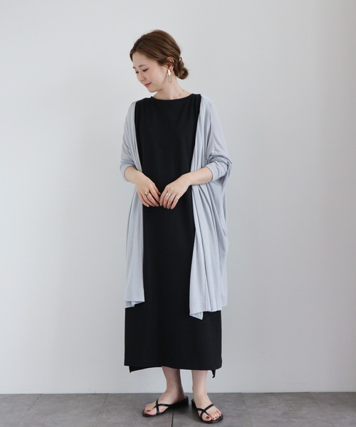 AMERICAN HOLIC（アメリカンホリック）の「UV加工ニュアンスカーディガン 〇 ＊（カーディガン/ボレロ・レディース・オートミール/ブラック/サックスブルー/ネイビー・FREE）」の5枚目の写真