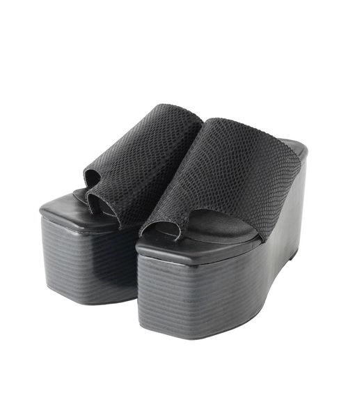 EVRIS（エヴリス）の「トングウエッジサンダル（サンダル・レディース・ブラック/ブラウン・MEDIUM/LARGE）」の5枚目の写真