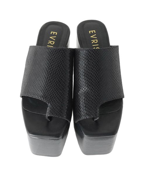 EVRIS（エヴリス）の「トングウエッジサンダル（サンダル・レディース・ブラック/ブラウン・MEDIUM/LARGE）」の11枚目の写真