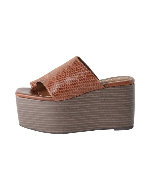 EVRIS（エヴリス）の「トングウエッジサンダル（サンダル・レディース・ブラック/ブラウン・MEDIUM/LARGE）」の14枚目の写真