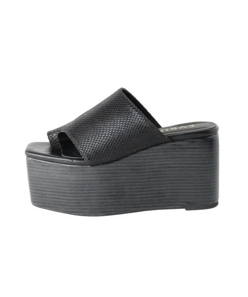 EVRIS（エヴリス）の「トングウエッジサンダル（サンダル・レディース・ブラック/ブラウン・MEDIUM/LARGE）」の15枚目の写真