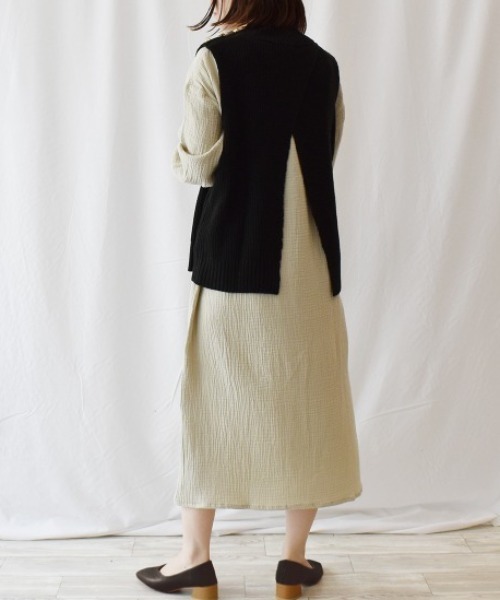 RANAN(ラナン)の「2点セット/ベストシャツレイヤードセット(アンサンブル・レディース・ブラック・M/L/3L/LL)」の5枚目の写真