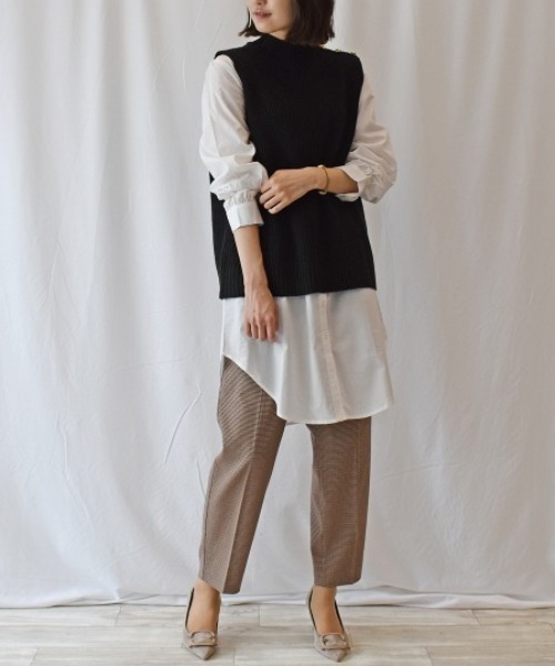 RANAN(ラナン)の「2点セット/ベストシャツレイヤードセット(アンサンブル・レディース・ブラック・M/L/3L/LL)」の4枚目の写真