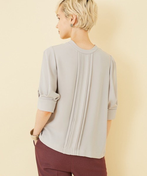 STUDIOUS（ステュディオス）の「【STUDIOUS】ハーフスリーブ２WAYブラウス（シャツ/ブラウス・レディース・ブラック/サックスブルー/ベージュ/ホワイト・FREE）」の15枚目の写真