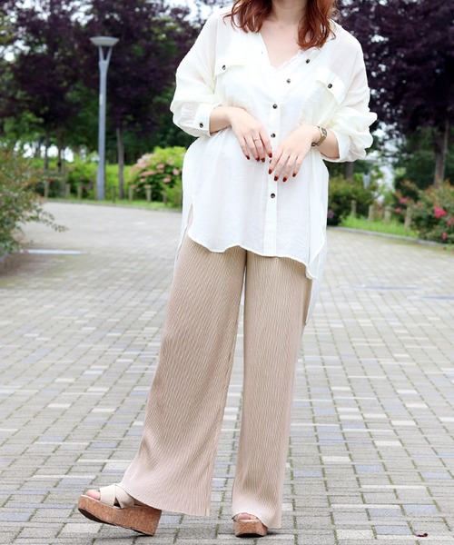 PairPair（ペアペア）の「セルフカットプリーツパンツ（その他パンツ・レディース・ブラック/ラベンダー/ライトベージュ・FREE）」の5枚目の写真