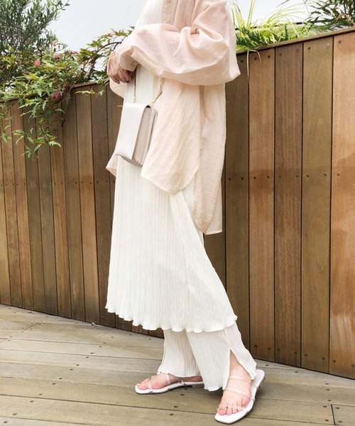 one after another NICE CLAUP（ワンアフターアナザーナイスクラップ）の「キャミワンピースプリーツパンツセット（ワンピース・レディース・オフホワイト/アイボリー/ミント/ピンクベージュ・FREE）」の18枚目の写真