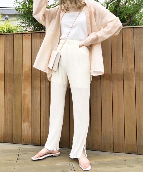 one after another NICE CLAUP（ワンアフターアナザーナイスクラップ）の「キャミワンピースプリーツパンツセット（ワンピース・レディース・オフホワイト/アイボリー/ミント/ピンクベージュ・FREE）」の19枚目の写真