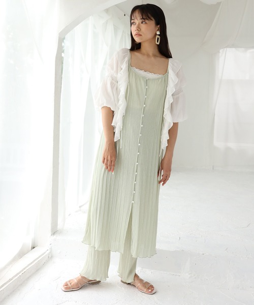 one after another NICE CLAUP（ワンアフターアナザーナイスクラップ）の「キャミワンピースプリーツパンツセット（ワンピース・レディース・オフホワイト/アイボリー/ミント/ピンクベージュ・FREE）」の22枚目の写真