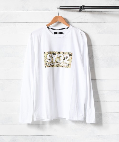 SY32 by SWEET YEARS（エスワイサーティトゥバイスィートイヤーズ）の「【73】【it】【SY32 by SWEET YEARS】BOXLOG L/S TEE（Tシャツ/カットソー・レディース・ホワイト×ホワイト/ブラック×ホワイト/ブラック×ブラック/ホワイト系その他/ホワイト×ブラック/ホワイト×レッド・SMALL/MEDIUM/LARGE/X-LARGE/XX-LARGE）」の4枚目の写真