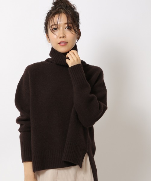 美品✨バビロン BABYLON ウールカシミヤハイネックニット ブラック BABYLONE（バビロン）の「シルクローゲージプルオーバー（ニット