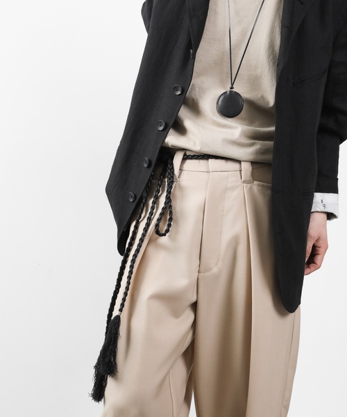 KAZUYUKI KUMAGAI ATTACHMENT（カズユキクマガイアタッチメント）の「LIZARD CORD BRAID BELT（ベルト・メンズ・ブラック/ベージュ・ONE SIZE）」の7枚目の写真