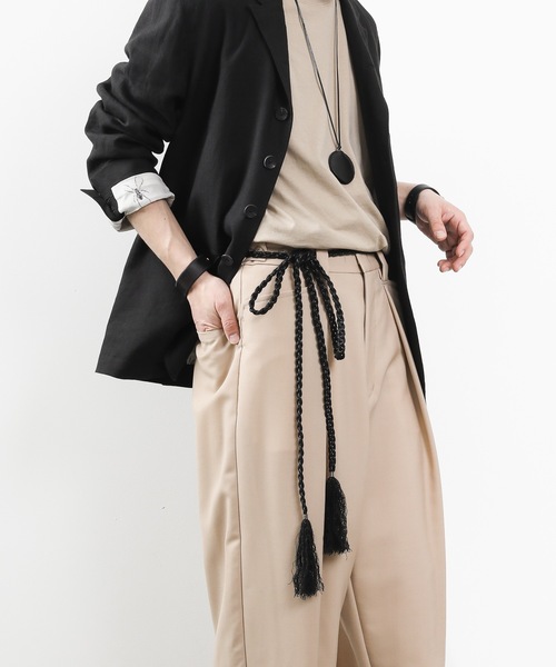 KAZUYUKI KUMAGAI ATTACHMENT（カズユキクマガイアタッチメント）の「LIZARD CORD BRAID BELT（ベルト・メンズ・ブラック/ベージュ・ONE SIZE）」の8枚目の写真