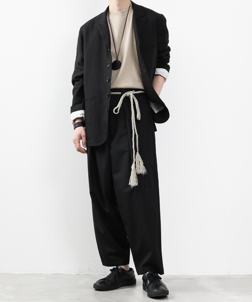 KAZUYUKI KUMAGAI ATTACHMENT（カズユキクマガイアタッチメント）の「LIZARD CORD BRAID BELT（ベルト・メンズ・ブラック/ベージュ・ONE SIZE）」の11枚目の写真