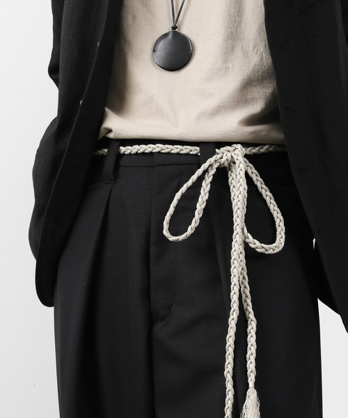 KAZUYUKI KUMAGAI ATTACHMENT（カズユキクマガイアタッチメント）の「LIZARD CORD BRAID BELT（ベルト・メンズ・ブラック/ベージュ・ONE SIZE）」の12枚目の写真