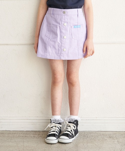 ROPE' PICNIC(ロペピクニック)の「【KIDS】インパンツ付きフロント釦スカート(スカート・キッズ・ブルー/ラベンダー/グリーン系その他・110/130/120/140)」の1枚目の写真