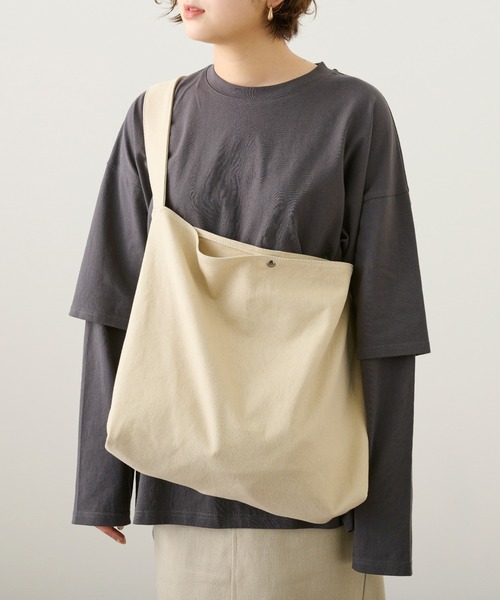 Ambre Neige（アンブルネージュ）の「キャンバスショルダーバック／【WEB/EC限定商品】（ショルダーバッグ・レディース・ブラック/ベージュ・FREE）」の10枚目の写真