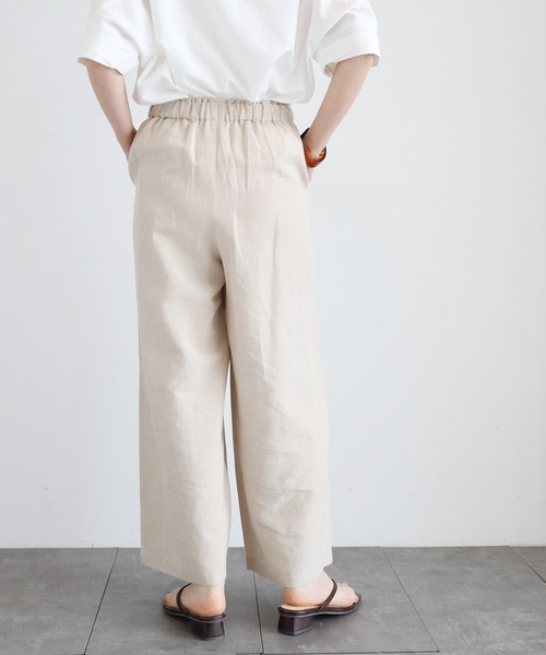 AMERICAN HOLIC（アメリカンホリック）の「リネンブレンドタックワイドパンツ（その他パンツ・レディース・ベージュ/カーキ/ブラック/ブラウン・MEDIUM/LARGE）」の10枚目の写真