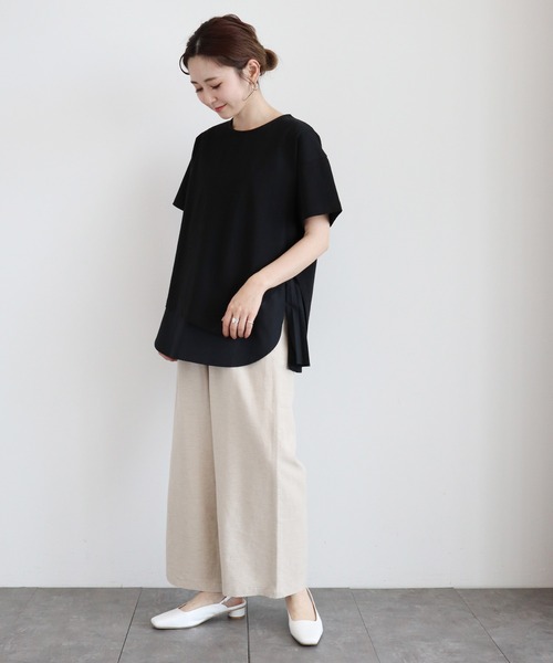 AMERICAN HOLIC（アメリカンホリック）の「リネンブレンドタックワイドパンツ（その他パンツ・レディース・ベージュ/カーキ/ブラック/ブラウン・MEDIUM/LARGE）」の11枚目の写真