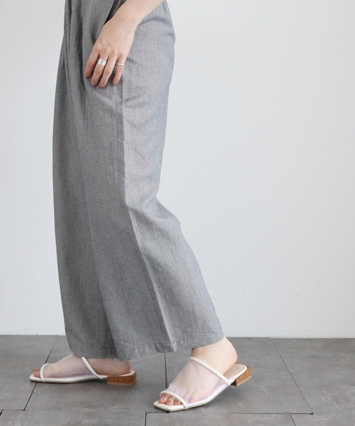 AMERICAN HOLIC（アメリカンホリック）の「リネンブレンドタックワイドパンツ（その他パンツ・レディース・ベージュ/カーキ/ブラック/ブラウン・MEDIUM/LARGE）」の5枚目の写真
