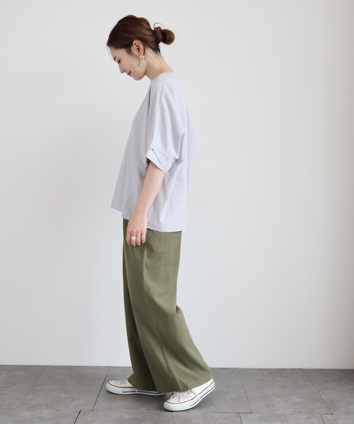 AMERICAN HOLIC（アメリカンホリック）の「リネンブレンドタックワイドパンツ（その他パンツ・レディース・ベージュ/カーキ/ブラック/ブラウン・MEDIUM/LARGE）」の20枚目の写真