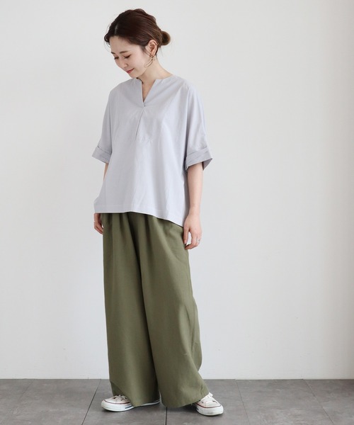 AMERICAN HOLIC（アメリカンホリック）の「リネンブレンドタックワイドパンツ（その他パンツ・レディース・ベージュ/カーキ/ブラック/ブラウン・MEDIUM/LARGE）」の21枚目の写真