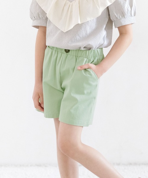 Bee des Bee（ビーデスビー）の「シンプルショートパンツ（その他パンツ・キッズ・チャコールグレー/ブルー/アイボリー/スモークピンク/ブラウン系その他/ブラック/ライトベージュ/ブルー系その他/ライトカーキ/ラベンダー/ミント/ブルー系その他2/グリーン系その他・110cm/100cm/120cm/130cm/140cm/150cm/100/120/150/110/130/140）」の6枚目の写真