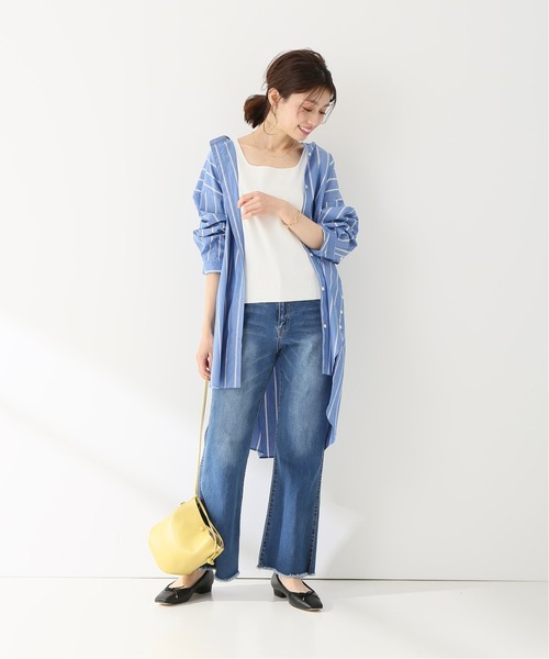 Simplicite(サンプリシテ)の「スクエアNCタンクトップ(ニット/セーター・レディース・ホワイト/グレー/ピンク/グリーン・FREE)」の8枚目の写真