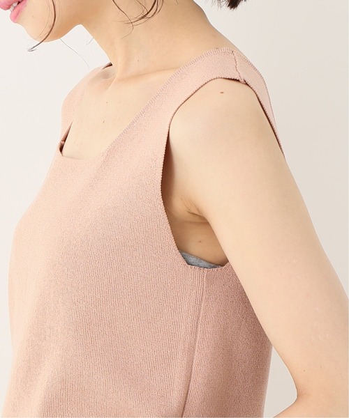 Simplicite(サンプリシテ)の「スクエアNCタンクトップ(ニット/セーター・レディース・ホワイト/グレー/ピンク/グリーン・FREE)」の5枚目の写真