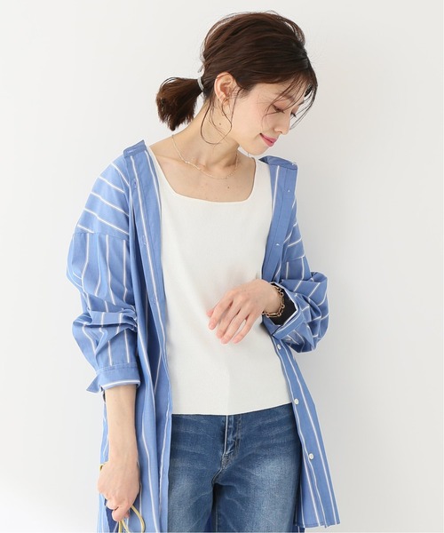 Simplicite(サンプリシテ)の「スクエアNCタンクトップ(ニット/セーター・レディース・ホワイト/グレー/ピンク/グリーン・FREE)」の11枚目の写真