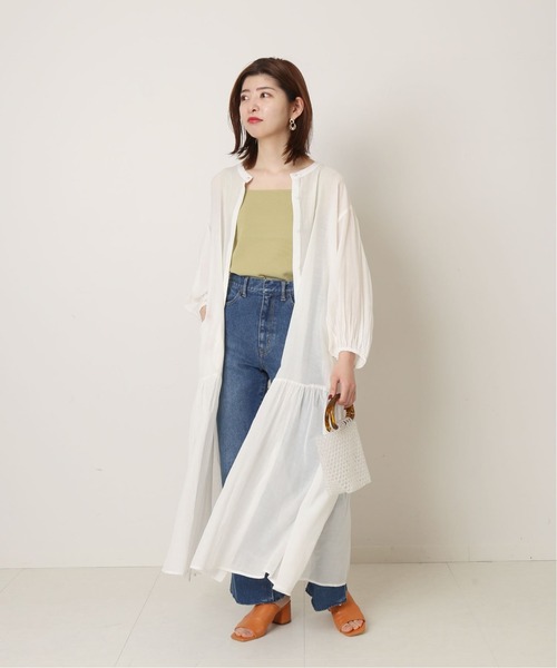 Simplicite(サンプリシテ)の「スクエアNCタンクトップ(ニット/セーター・レディース・ホワイト/グレー/ピンク/グリーン・FREE)」の7枚目の写真