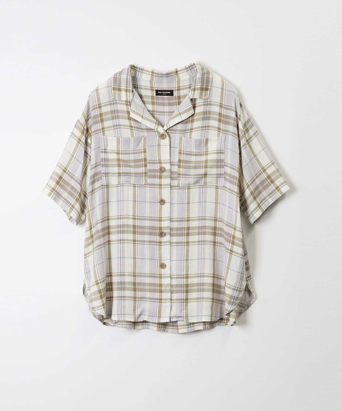 RAG MACHINE（ラグマシーン）の「【RAG MACHINE】ベルト付き半袖チェックシャツ（シャツ/ブラウス・レディース・ベージュ/オリーブ/パープル・M/L）」の10枚目の写真