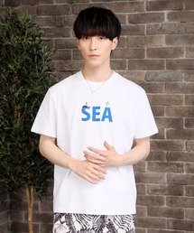 USAコットン ビッグシルエット刺繍入りプリント半袖Tシャツ