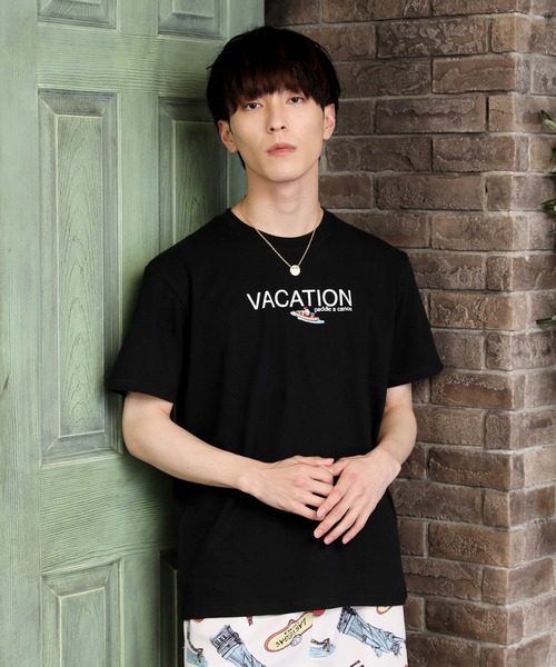 TopIsm(トップイズム)の「USAコットン ビッグシルエット刺繍入りプリント半袖Tシャツ(Tシャツ/カットソー・メンズ・ホワイト/ブラック/ベージュ/サックスブルー/ホワイト系その他/ブラック系その他/キャメル/ホワイト系その他2・LL/M/L)」の5枚目の写真