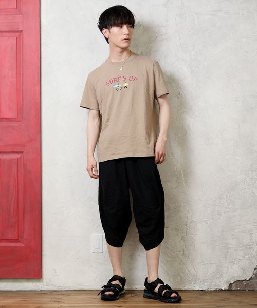TopIsm(トップイズム)の「USAコットン ビッグシルエット刺繍入りプリント半袖Tシャツ(Tシャツ/カットソー・メンズ・ホワイト/ブラック/ベージュ/サックスブルー/ホワイト系その他/ブラック系その他/キャメル/ホワイト系その他2・LL/M/L)」の19枚目の写真