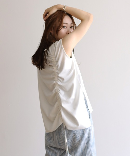 Lant Kalte(ラントカルテ)の「【Lant Kalte】カット×タイプライタードッキングノースリプルオーバー(Tシャツ/カットソー・レディース・ブラック/ホワイト・MEDIUM)」の6枚目の写真