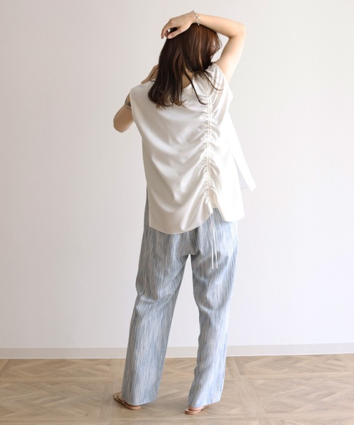 Lant Kalte(ラントカルテ)の「【Lant Kalte】カット×タイプライタードッキングノースリプルオーバー(Tシャツ/カットソー・レディース・ブラック/ホワイト・MEDIUM)」の7枚目の写真