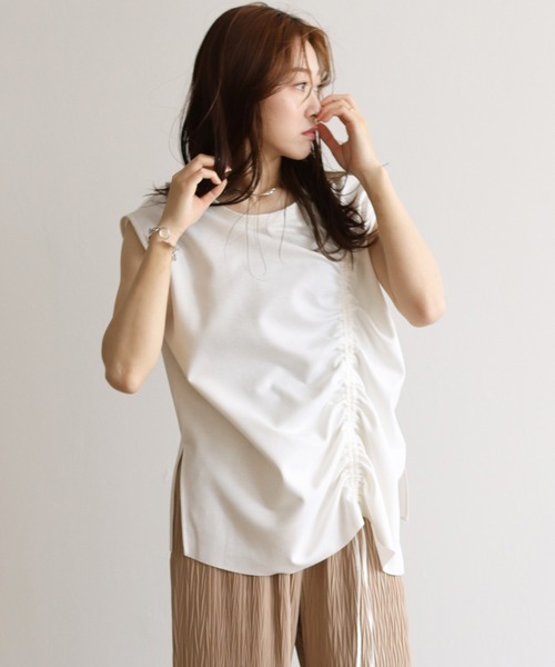 Lant Kalte(ラントカルテ)の「【Lant Kalte】カット×タイプライタードッキングノースリプルオーバー(Tシャツ/カットソー・レディース・ブラック/ホワイト・MEDIUM)」の8枚目の写真