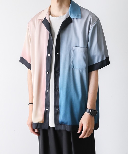 KAZUYUKI KUMAGAI ATTACHMENT(カズユキクマガイアタッチメント)の「PEサテンプリント S/S プリントシャツ(シャツ/ブラウス・メンズ・オレンジ/ブラウン・1/3/2)」の8枚目の写真