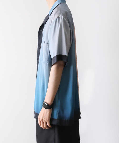 KAZUYUKI KUMAGAI ATTACHMENT(カズユキクマガイアタッチメント)の「PEサテンプリント S/S プリントシャツ(シャツ/ブラウス・メンズ・オレンジ/ブラウン・1/3/2)」の9枚目の写真